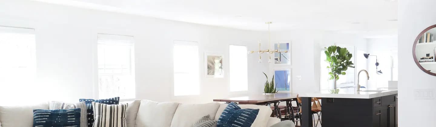 Interior design banner showcasing a styled bedroom space